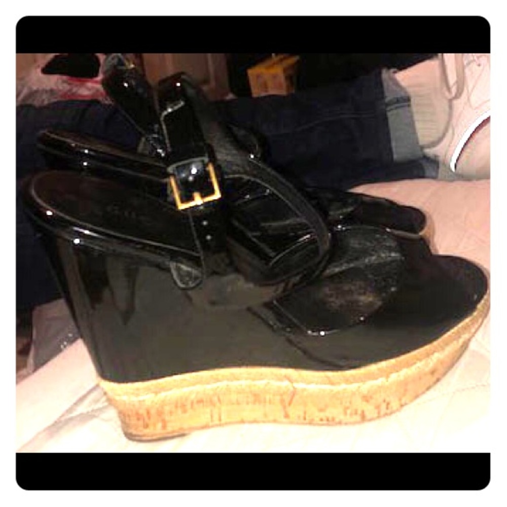 Gucci Hollie Patent Leather Wedge